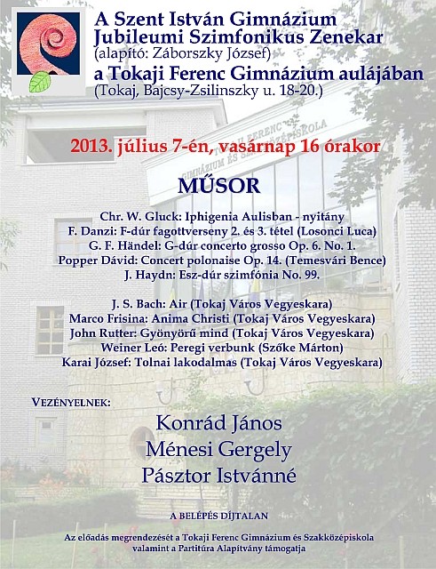   - A Szent István Gimnázium Jubileumi Szimfonikus Zenekar hangversenye